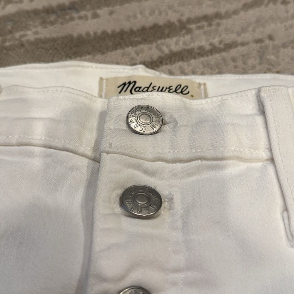 Madewell white 10" High-Rise Skinny Crop Jeans: Button-Front Edition size 32 EUC - Picture 4 of 10
